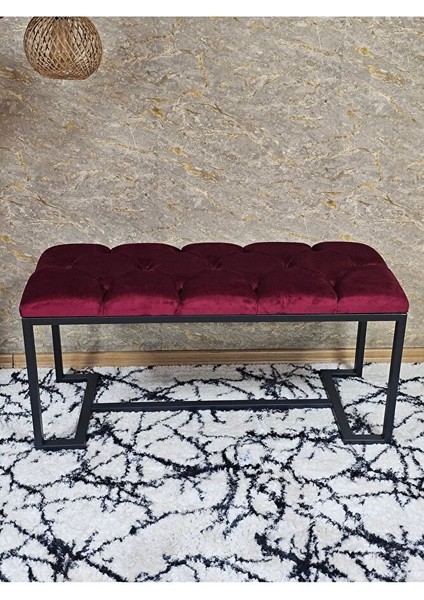 Siyah Boyalı - L - Ayaklı 100 cm x 38 cm Oturak - Bench - Makyaj Taburesi - Makyaj Oturak Bordo Renk 100 x 40 Boyut/ebat fırsatları