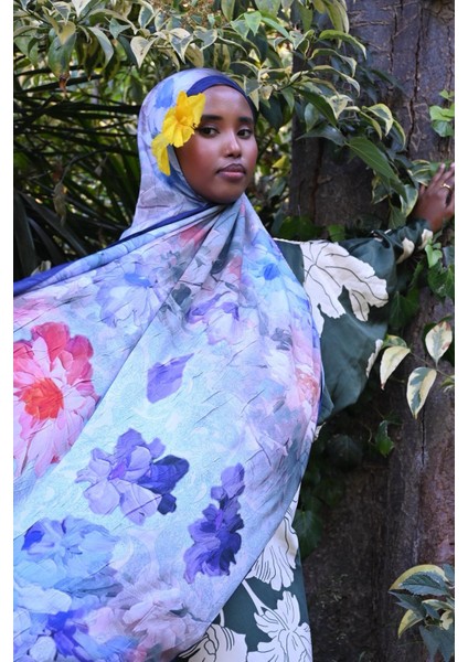 Comfy Flue Desen Şal - Morcivert fiyatları