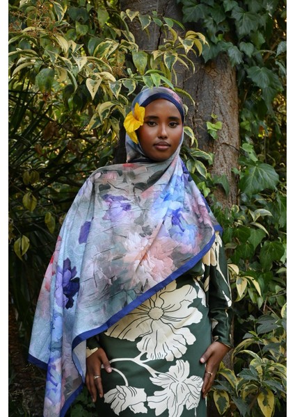 Comfy Flue Desen Şal - Morcivert fırsatları