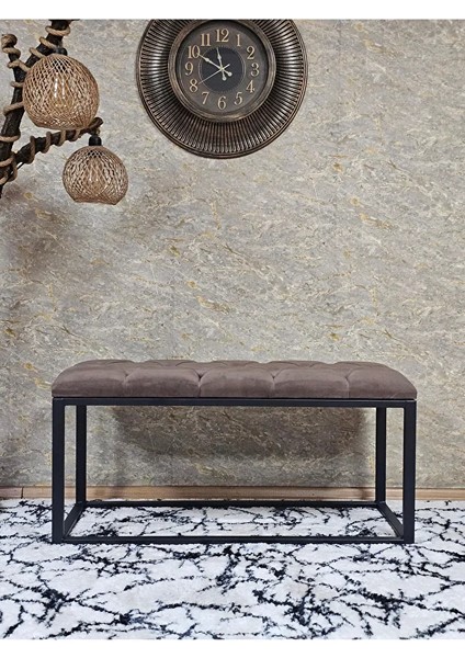 Siyah Boyalı Diktörtgen 100 cm x 40 cm Oturak Puf - Bench - Makyaj Oturağı - Oturak Kahverengi Renk 100 x 40 Boyut/ebat fiyatları