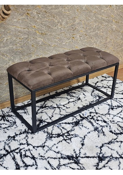 Siyah Boyalı Diktörtgen 100 cm x 40 cm Oturak Puf - Bench - Makyaj Oturağı - Oturak Kahverengi Renk 100 x 40 Boyut/ebat modelleri