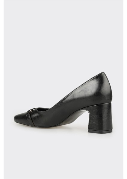 Siyah Kadın Orta Topuk Ayakkabı modelleri