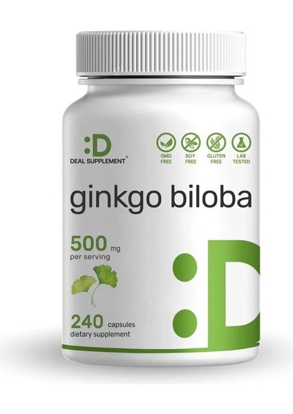 Ginkgo Biloba 500MG Per Serving, 240 Capsules