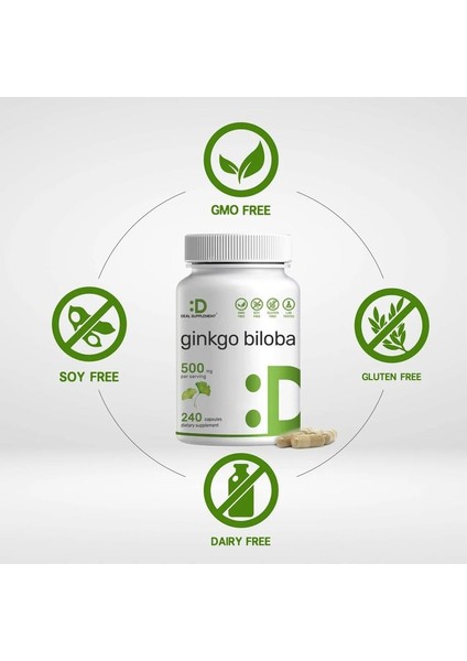 Ginkgo Biloba 500MG Per Serving, 240 Capsules modelleri