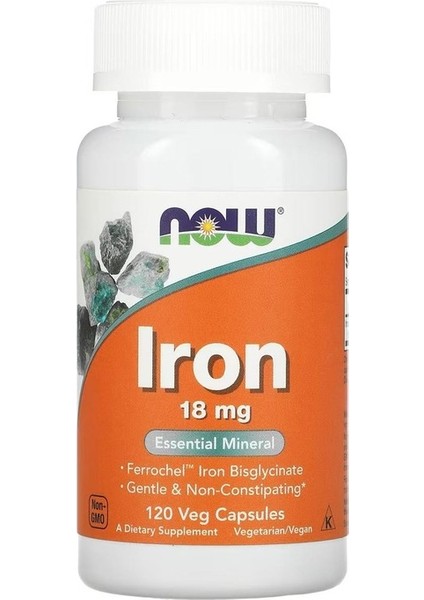 Iron Demir, 18 Mg, 120 Veg. Kapsül.usa Menşei.dmmedicine'den