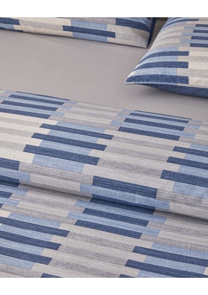 Blockform Kolay Ütülenir Çift Kişilik Nevresim Takımı 200X220 cm Koyu Mavi-Bej modelleri