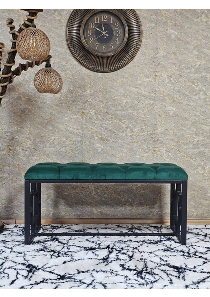 Siyah Boyalı Içi Kareli Diktörtgen 100 cm x 40 cm Oturak Puf - Bench - Makyaj Oturağı - Oturak Yeşil Renk 100 x 40 Boyut/ebat fiyatları