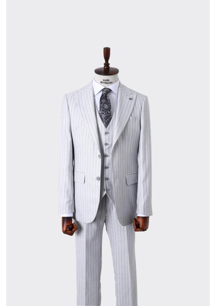 Şık ve Rahat Yelekli Erkek Takım Elbise - Slim Fit Dört Mevsim KULLANILABILIR-KAW1038S