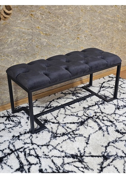 Siyah Boyalı - L - Ayaklı 100 cm x 38 cm Oturak - Bench - Makyaj Taburesi - Makyaj Oturak Füme Renk 100 x 40 Boyut/ebat fiyatları