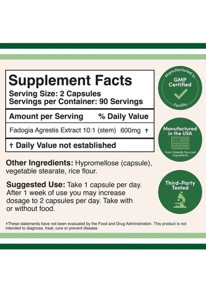 Fadogia Agresti.s 600 Mg 180 Veg.kapsül.usa Vers. fiyatları