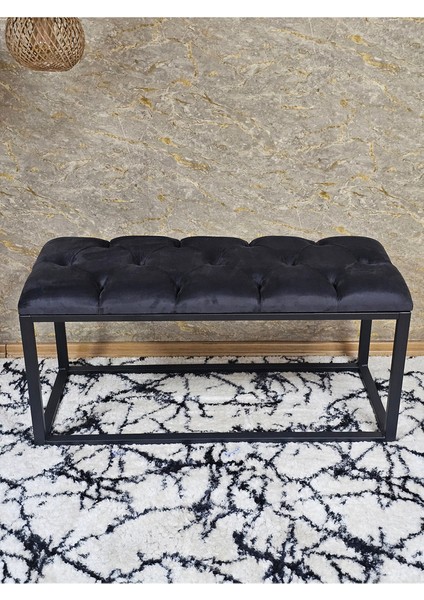 Siyah Boyalı Diktörtgen 100 cm x 40 cm Oturak Puf - Bench - Makyaj Oturağı - Oturak Füme Renk 100 x 40 Boyut/ebat fırsatları