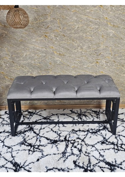 Siyah Boyalı Içi Kareli Diktörtgen 100 cm x 40 cm Oturak Puf - Bench - Makyaj Oturağı - Oturak Gri Renk 100 x 40 Boyut/ebat fırsatları