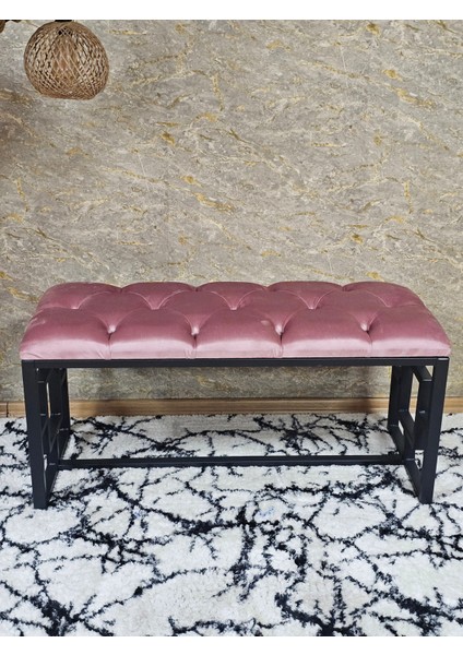 Siyah Boyalı Içi Kareli Diktörtgen 100 cm x 40 cm Oturak Puf - Bench - Makyaj Oturağı - Oturak Pembe Renk 100 x 40 Boyut/ebat fırsatları