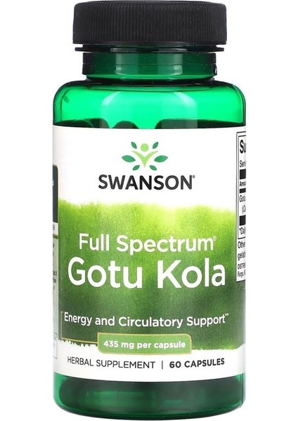 , Full Spektrumlu Gotu Kola, 435 Mg, 60 Kapsül