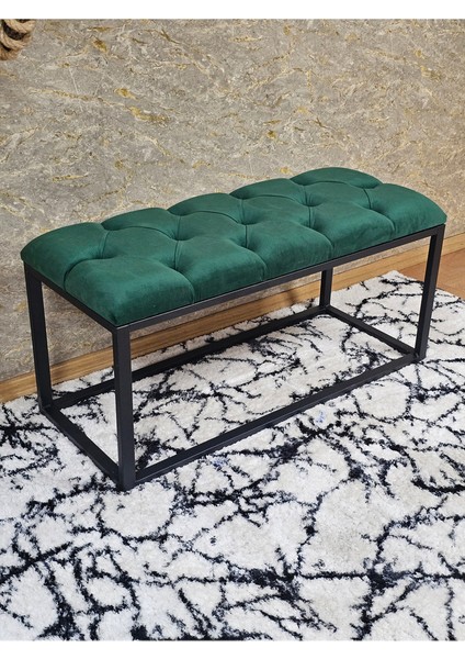 Siyah Boyalı Diktörtgen 100 cm x 40 cm Oturak Puf - Bench - Makyaj Oturağı - Oturak Yeşil Renk 100 x 40 Boyut/ebat modelleri