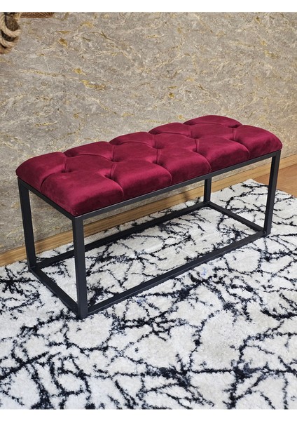 Siyah Boyalı Diktörtgen 100 cm x 40 cm Oturak Puf - Bench - Makyaj Oturağı - Oturak Bordo Renk 100 x 40 Boyut/ebat modelleri