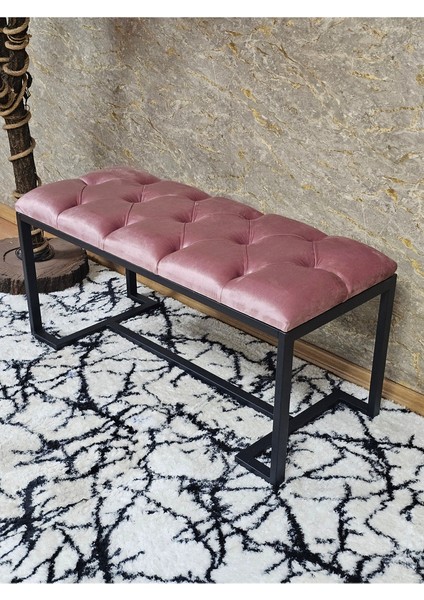 Siyah Boyalı - L - Ayaklı 100 cm x 38 cm Oturak - Bench - Makyaj Taburesi - Makyaj Oturak Pembe Renk 100 x 40 Boyut/ebat modelleri