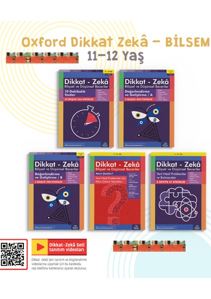 Dikkat Zeka- Bilişsel ve Düşünsel Beceriler-Oxford Dikkat Zeka - Bilsem (11-12 Yaş) (5kitap)