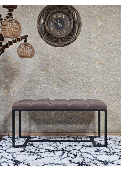 Siyah Boyalı - L - Ayaklı 100 cm x 38 cm Oturak - Bench - Makyaj Taburesi - Makyaj Oturak Kahverengi Renk 100 x 40 Boyut/ebat