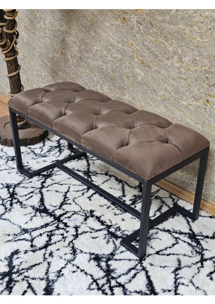 Siyah Boyalı - L - Ayaklı 100 cm x 38 cm Oturak - Bench - Makyaj Taburesi - Makyaj Oturak Kahverengi Renk 100 x 40 Boyut/ebat modelleri