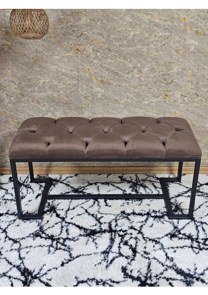 Siyah Boyalı - L - Ayaklı 100 cm x 38 cm Oturak - Bench - Makyaj Taburesi - Makyaj Oturak Kahverengi Renk 100 x 40 Boyut/ebat fırsatları