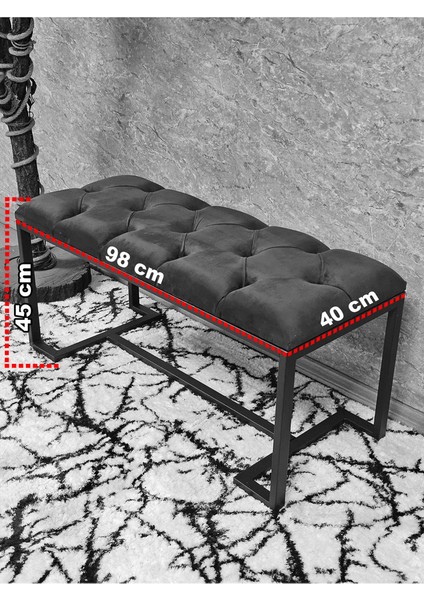 Siyah Boyalı - L - Ayaklı 100 cm x 38 cm Oturak - Bench - Makyaj Taburesi - Makyaj Oturak Kahverengi Renk 100 x 40 Boyut/ebat indirimleri
