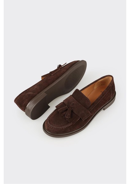 Kahve Deri Kadın Günlük Loafer modelleri