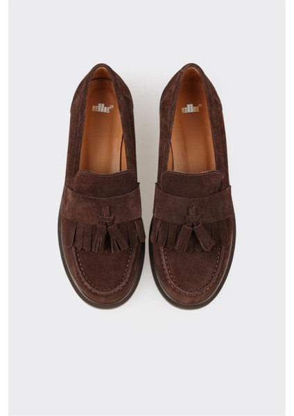 Kahve Deri Kadın Günlük Loafer fırsatları
