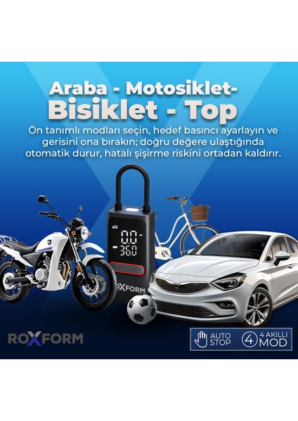 Car Air Pump – 80W Güçlü Taşınabilir Araç Lastik Şişirme Pompası | 4.000 Mah Batarya, 150 Psı fırsatları