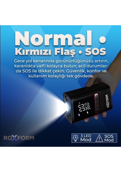 Car Air Pump – 80W Güçlü Taşınabilir Araç Lastik Şişirme Pompası | 4.000 Mah Batarya, 150 Psı