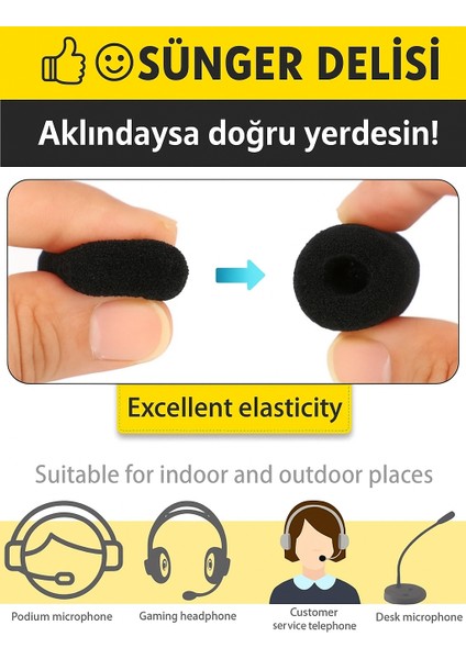 3 ADET Mikrofon Köpük Süngeri - Kask Içi Intercom ve yaka için uyumlu fiyatları