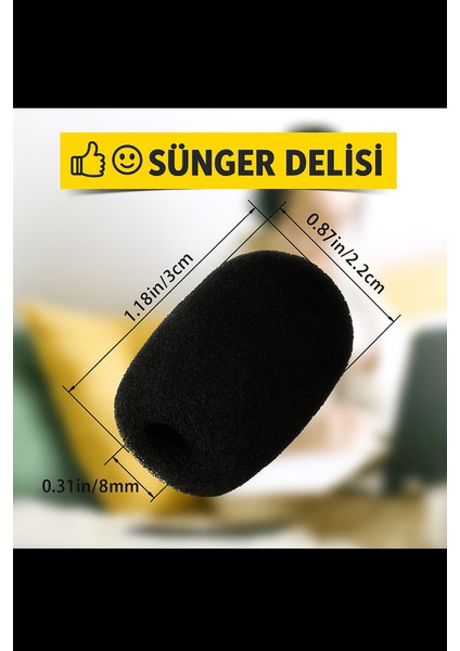 3 ADET Mikrofon Köpük Süngeri - Kask Içi Intercom ve yaka için uyumlu