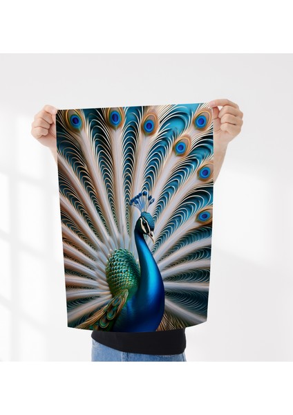 Çerçevesiz Poster Renkli Aslan, Dijital Baskı Tavuskuşu Poster, Ofis, Salon, Hayvan Figürlü Poster