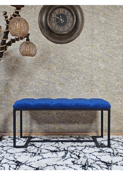 Siyah Boyalı - L - Ayaklı 100 cm x 38 cm Oturak - Bench - Makyaj Taburesi - Makyaj Oturak Mavi Renk 100 x 40 Boyut/ebat