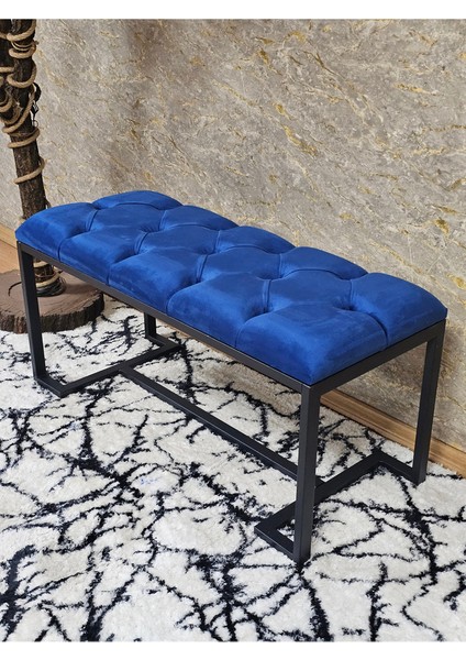 Siyah Boyalı - L - Ayaklı 100 cm x 38 cm Oturak - Bench - Makyaj Taburesi - Makyaj Oturak Mavi Renk 100 x 40 Boyut/ebat modelleri