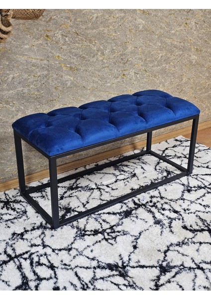 Siyah Boyalı Diktörtgen 100 cm x 40 cm Oturak Puf - Bench - Makyaj Oturağı - Oturak Mavi Renk 100 x 40 Boyut/ebat modelleri