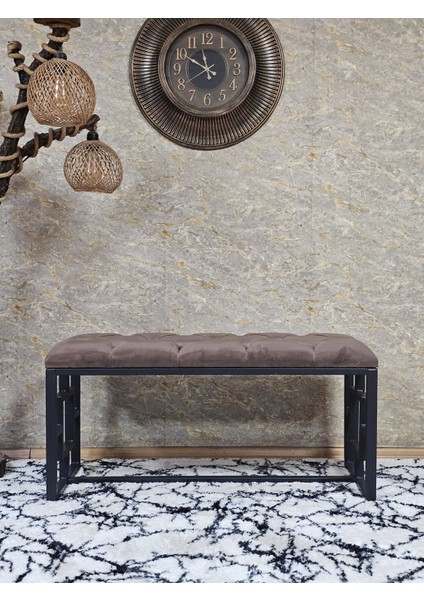 Siyah Boyalı Içi Kareli Diktörtgen 100 cm x 40 cm Oturak Puf - Bench - Makyaj Oturağı - Oturak Kahverengi Renk 100 x 40 Boyut/ebat fiyatları