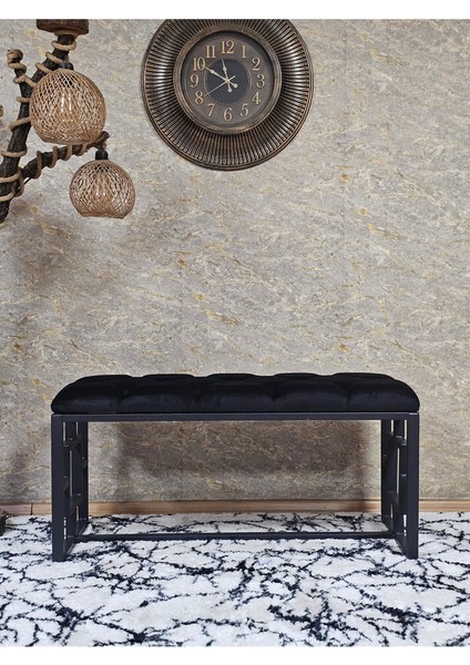 Siyah Boyalı Içi Kareli Diktörtgen 100 cm x 40 cm Oturak Puf - Bench - Makyaj Oturağı - Oturak Siyah Renk 100 x 40 Boyut/ebat fiyatları
