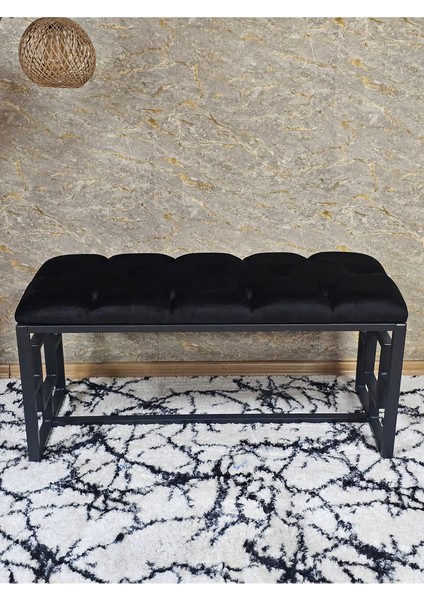 Siyah Boyalı Içi Kareli Diktörtgen 100 cm x 40 cm Oturak Puf - Bench - Makyaj Oturağı - Oturak Siyah Renk 100 x 40 Boyut/ebat fırsatları