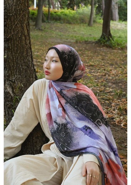 Comfy Aura Desen Şal - Siyah fırsatları