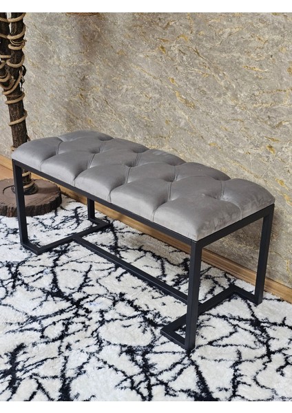 Siyah Boyalı - L - Ayaklı 100 cm x 38 cm Oturak - Bench - Makyaj Taburesi - Makyaj Oturak Gri Renk 100 x 40 Boyut/ebat modelleri