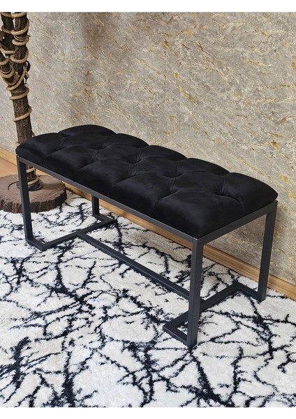 Siyah Boyalı - L - Ayaklı 100 cm x 38 cm Oturak - Bench - Makyaj Taburesi - Makyaj Oturak Siyah Renk 100 x 40 Boyut/ebat modelleri