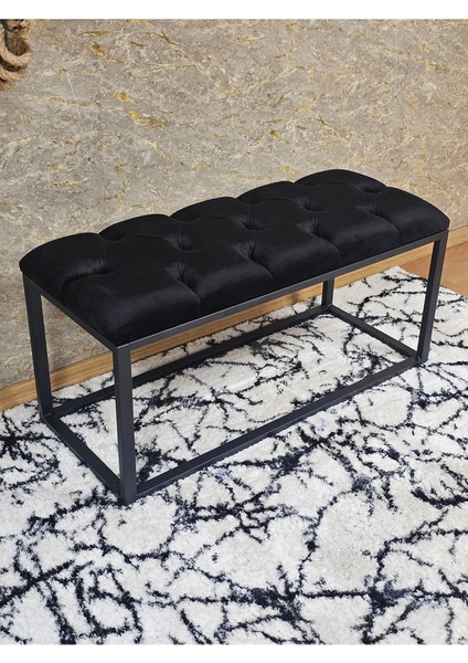 Siyah Boyalı Diktörtgen 100 cm x 40 cm Oturak Puf - Bench - Makyaj Oturağı - Oturak Siyah Renk 100 x 40 Boyut/ebat modelleri