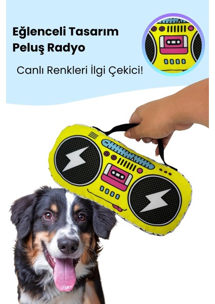 Köpek Peluş Oyuncak Seti Vikvikli Gitar ve Peluş Radyo Köpekler Için Eğlenceli Aktivite Oyuncakları fırsatları