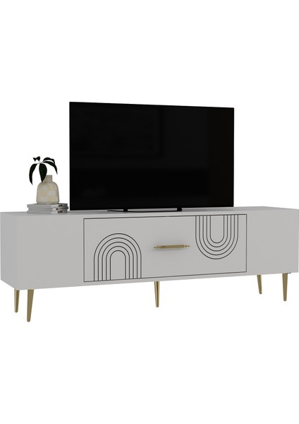 DEKOL2DD Tv Sehpası Beyaz-Altın modelleri