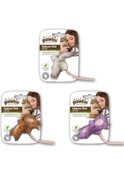 Catnipli Peluş Fare Kedi Oyuncağı 6 cm Sptgl