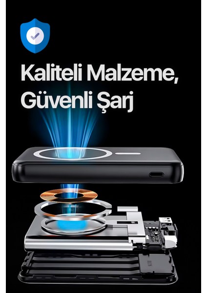 Snap Octopus 10.000 Mah Wireless Şarjlı Standlı Vantuzlu Dahili 3 In 1 Kablolu Kablosuz Hızlı Şarj indirimleri