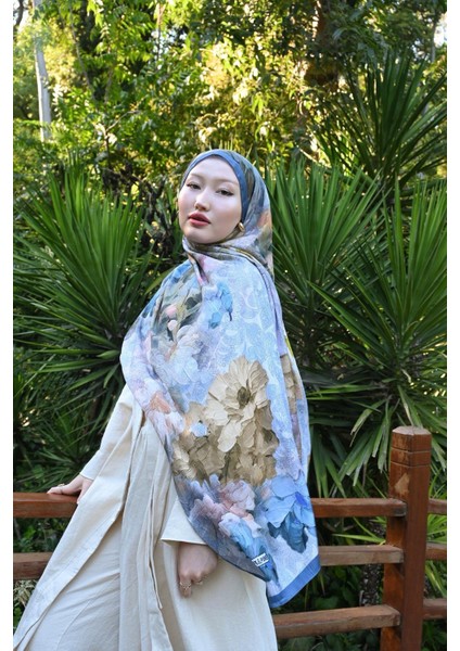 Comfy Flue Desen Şal - Mavi indirimleri