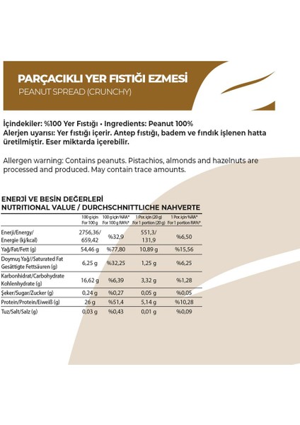 250G Sürülebilir Parçacıklı Yer Fıstığı Ezmesi fiyatları
