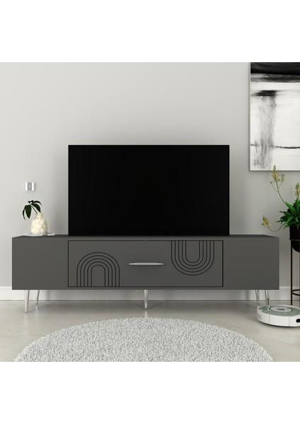 DEKOL2DD Tv Sehpası Antrasit-Gümüş